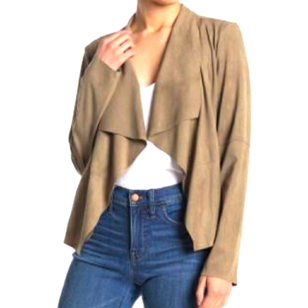 Bagatelle Faux Suede Drape Jacket